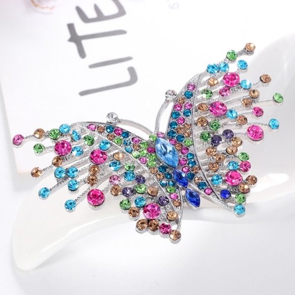 Rhinestone Butterfly Brooch pin - Picture 4 of 4